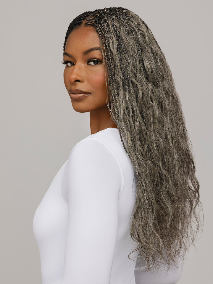 Gray Wavy Braiding Hair